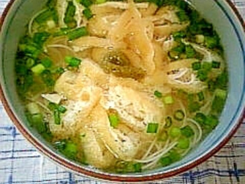 ☆刻み揚げと小葱の柚子胡椒素麺☆